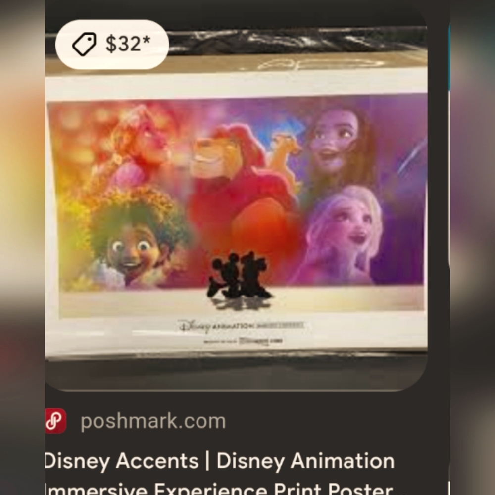 Disney Animation Immersive Experience Print Poster 2023 Lion King Encanto Frozen